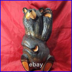 Vintage Big Sky Carvers By Jeff Fleming Solid Wood Carved welcome porch Bear