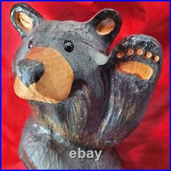 Vintage Big Sky Carvers By Jeff Fleming Solid Wood Carved welcome porch Bear