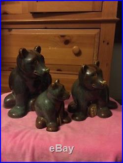 Vintage Big Sky Carvers Large Bears (3) Rare Color Perfect Condition