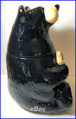 Vintage Black Bear Cookie Jar, Singing Tree Farms Big Sky Carvers BearFoots