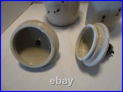 Vintage Ceramic Big Sky Carvers Barefoot Footprints 2 canisters 10.75T 1980's