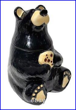 Vintage Jeff Fleming Barefoots Black Bear Yogi Bruin 12 Ceramic Cookie Jar Rare