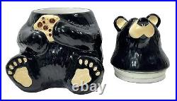 Vintage Jeff Fleming Barefoots Black Bear Yogi Bruin 12 Ceramic Cookie Jar Rare