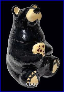 Vintage Jeff Fleming Barefoots Black Bear Yogi Bruin 12 Ceramic Cookie Jar Rare