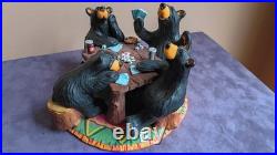 Vintage, Limited Edition BEARFOOTS Sculpture. Card Sharks NIB
