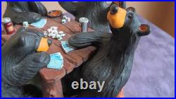 Vintage, Limited Edition BEARFOOTS Sculpture. Card Sharks NIB