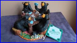Vintage, Limited Edition BEARFOOTS Sculpture. Card Sharks NIB