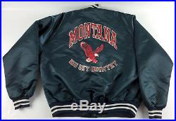 Vintage Montana Big Sky Country Chalk Line Satin Jacket Blue Bear Size XL