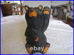 Vintage Original Jeff Fleming Solid Pine Wood Carving Mikey 12 H Certificate