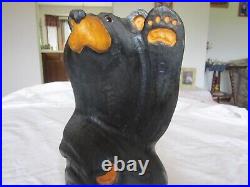 Vintage Original Jeff Fleming Solid Pine Wood Carving Mikey 12 H Certificate
