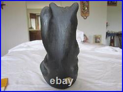 Vintage Original Jeff Fleming Solid Pine Wood Carving Mikey 12 H Certificate