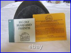 Vintage Original Jeff Fleming Solid Pine Wood Carving Mikey 12 H Certificate