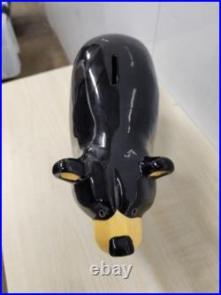 Vintage RARE Big Sky Bears Jeff Fleming Coin Bank Bear 12 in. Black Ceramic
