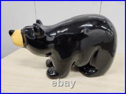 Vintage RARE Big Sky Bears Jeff Fleming Coin Bank Bear 12 in. Black Ceramic