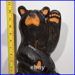 Vintage Rare BSC Big Sky Carvers Black Bear Waving 12 Wood Carving Art