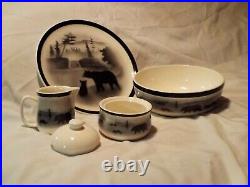 Vintage Serving Set Big Sky Lodge Stoneware Collection Thomas Norby Design Bears