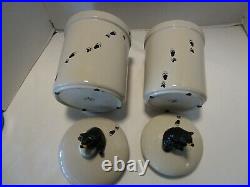 Vintage Set 2 jar Canister set Big Sky Carvers Bearfoots Bear Footprints Ceramic