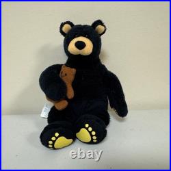 Vintage Teddy Bear Stuffed Animal Big Sky Carvers Bearfoots Black Brown Plush