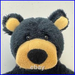 Vintage Teddy Bear Stuffed Animal Big Sky Carvers Bearfoots Black Brown Plush