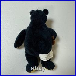 Vintage Teddy Bear Stuffed Animal Big Sky Carvers Bearfoots Black Brown Plush