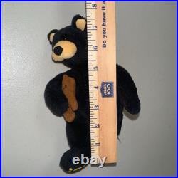 Vintage Teddy Bear Stuffed Animal Big Sky Carvers Bearfoots Black Brown Plush