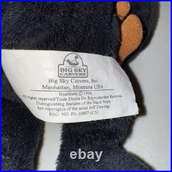 Vintage Teddy Bear Stuffed Animal Big Sky Carvers Bearfoots Black Brown Plush
