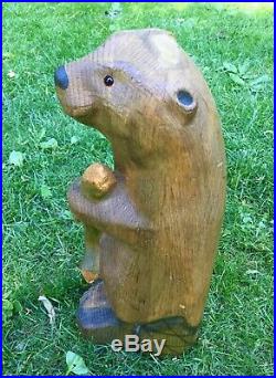 Vtg 1996 Big Sky Carvers Beaver Wood Sculpture