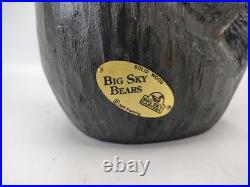 Vtg BSC Big Sky Carvers Jeff Fleming Solid Wood 12+ Waving Bear Sculpture Statue
