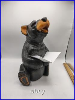 Vtg BSC Big Sky Carvers Jeff Fleming Solid Wood 14 Bear Sculpture Statue Handy