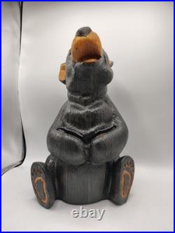 Vtg BSC Big Sky Carvers Jeff Fleming Solid Wood 14 Bear Sculpture Statue Handy