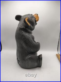 Vtg BSC Big Sky Carvers Jeff Fleming Solid Wood 14 Bear Sculpture Statue Handy