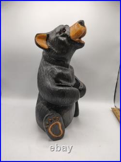 Vtg BSC Big Sky Carvers Jeff Fleming Solid Wood 14 Bear Sculpture Statue Handy