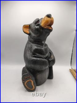 Vtg BSC Big Sky Carvers Jeff Fleming Solid Wood 14 Bear Sculpture Statue Handy