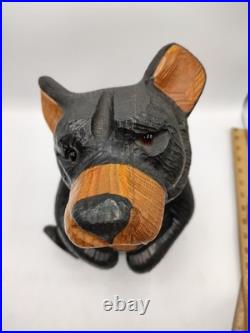 Vtg BSC Big Sky Carvers Jeff Fleming Solid Wood 14 Bear Sculpture Statue Handy Vtg BSC Big Sky Carvers Jeff Fleming Solid Wood 14 Bear Sculpture Statue Handy