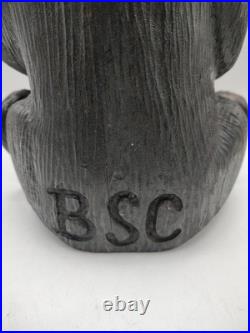 Vtg BSC Big Sky Carvers Jeff Fleming Solid Wood 14 Bear Sculpture Statue Handy