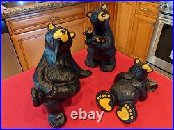 Vtg Bearfoots Bears (3) Collectibles By Montana Big Sky Carvers Jeff Fleming