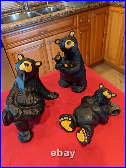 Vtg Bearfoots Bears (3) Collectibles By Montana Big Sky Carvers Jeff Fleming