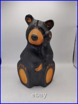 Vtg Big Sky Carvers Jeff Fleming Solid Wood 14 Sitting Bear Sculpture Statue