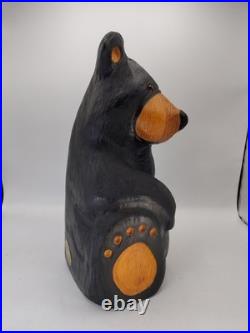 Vtg Big Sky Carvers Jeff Fleming Solid Wood 14 Sitting Bear Sculpture Statue