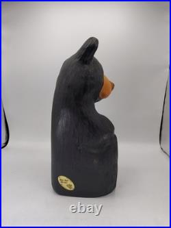 Vtg Big Sky Carvers Jeff Fleming Solid Wood 14 Sitting Bear Sculpture Statue