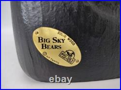 Vtg Big Sky Carvers Jeff Fleming Solid Wood 14 Sitting Bear Sculpture Statue