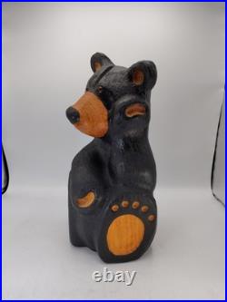 Vtg Big Sky Carvers Jeff Fleming Solid Wood 14 Sitting Bear Sculpture Statue