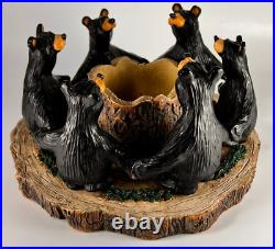 Vtg Circle Of Bears Votive Candle Holder Bear Foots Jeff Fleming Big Sky Carvers