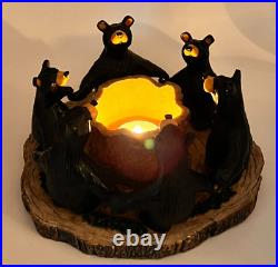 Vtg Circle Of Bears Votive Candle Holder Bear Foots Jeff Fleming Big Sky Carvers