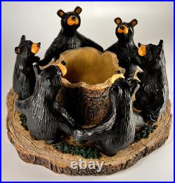Vtg Circle Of Bears Votive Candle Holder Bear Foots Jeff Fleming Big Sky Carvers
