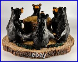 Vtg Circle Of Bears Votive Candle Holder Bear Foots Jeff Fleming Big Sky Carvers