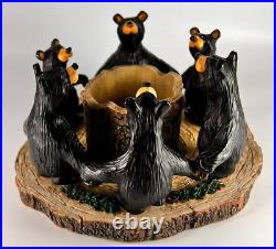 Vtg Circle Of Bears Votive Candle Holder Bear Foots Jeff Fleming Big Sky Carvers