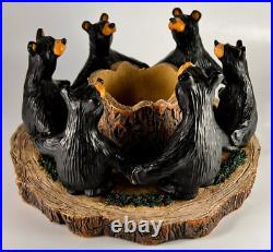 Vtg Circle Of Bears Votive Candle Holder Bear Foots Jeff Fleming Big Sky Carvers