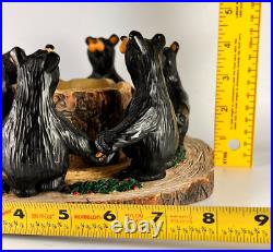 Vtg Circle Of Bears Votive Candle Holder Bear Foots Jeff Fleming Big Sky Carvers