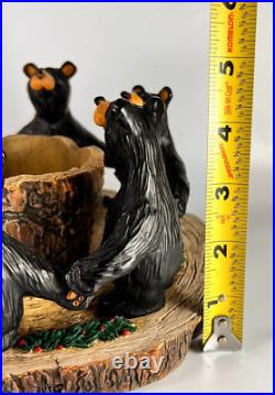 Vtg Circle Of Bears Votive Candle Holder Bear Foots Jeff Fleming Big Sky Carvers